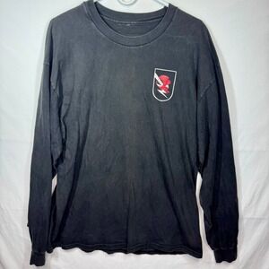 Long Sleeve Graphic T-Shirt Eagle Lightning Bolt Print Top Military Sz Lg No Tag